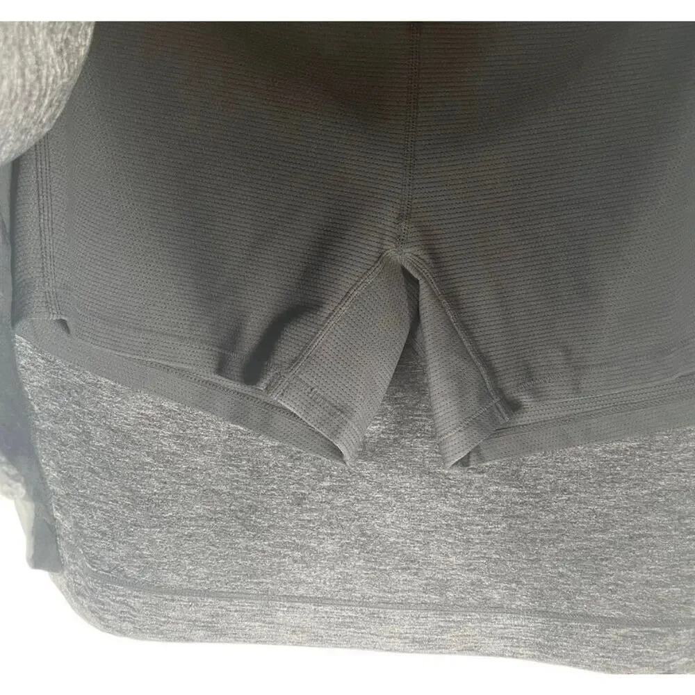 Athleta Skort Gray Athletic Skirt Built In Shorts Drawstring Waist Activewear S